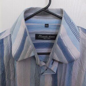 💕 3/$25 💕 Rodelli Uomo New York L/S Blue Striped Buttonown Shirt 2XL